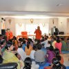 answering devotees questions at the morning satsang